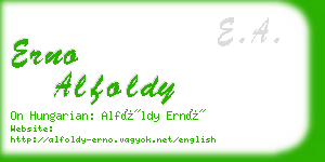 erno alfoldy business card